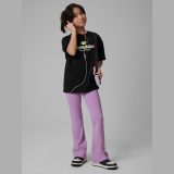 T-shirt loose s potlačou dievčenský - čierny · záber 12