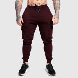 Pánske tepláky Iron Aesthetics Cargo Joggers, bordové · záber 2
