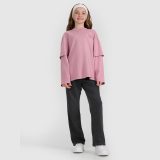 Dievčenský oversize longsleeve s potlačou - ružový · záber 2