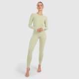 Dámsky slim rýchloschnúci longsleeve na jogu a pilates - zelený · záber 2