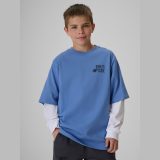 T-shirt loose s potlačou chlapčenský - denim · záber 1
